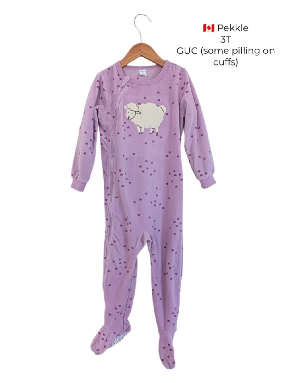 Pekkle Fleece Sheep Footed Sleeper 3T